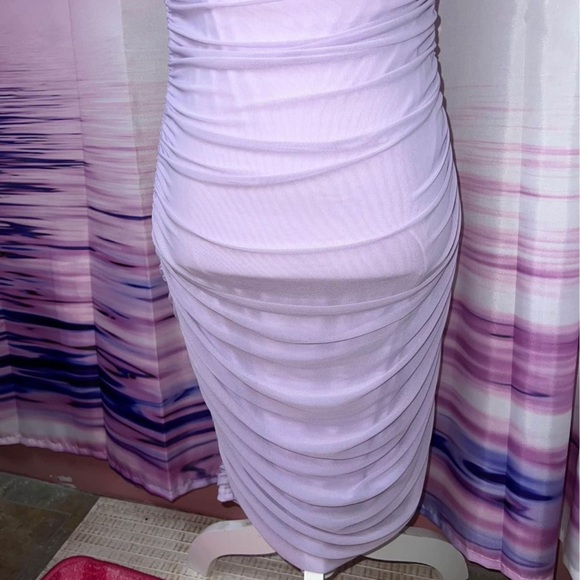 lavender mesh off the shoulder dress - Picture 2 of 3